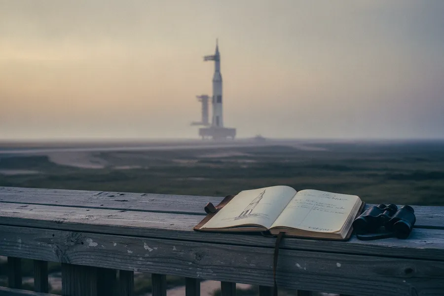 Apollo 11, Launch Morning — The causeway at Cape Kennedy, July 1969.