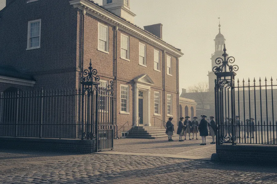 Signing of the Declaration — The State House yard, Philadelphia, July 1776.